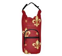 Yuiboo Water Bottle Shoulder Carrier Mardi Gras Carnival Royal Lilies Red Versatile Water Carrier for Hiking 20/24/32/40oz Water Bottle Holder for Hiking