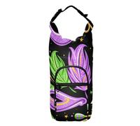 Yuiboo Water Bottle Sling with Phone Pocket Mardi Gras Purple Green Mask Musical Instrument Versatile Water Bottle Insulated Carrier 20/24/32/40oz Hiking Gear Water Bottles Backpack