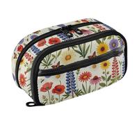 Yuiboo Wildflower Butterfly Garden Multi-Slot Stationery Organizer Portable Large Capacity Tear Resistant Back To School Supplies