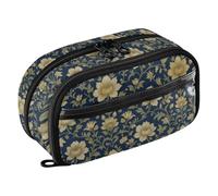 Yuiboo William Morris Cream Floral with Double Zipper Pencil pouching Full Printed Sturdy Stationery for Teen Girls Boys