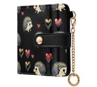 Yuiboo Women's Folding Wallet, Cute Mini Purse | Waterproof, Credit Card Holder, As Gift, Cute Hedgehog Love Heart