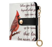 Yuiboo Women's Folding Wallet, Portable Mini Purse | Waterproof, Magnetic Snap Closure, For Daily Travel, Red Bird Sign From Heaven