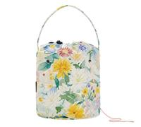 Yuiboo Yarn Bag Austria Edelweiss Beauty Summer Flowers Colorful Small Yarn Bag with Holes Needle Storage for Art Supply Crochet Accessories