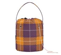 Yuiboo Yarn Bag Violet Buffalo Plaid Purple Yarn Bags Crocheting with Holes Craft Bag for Knitting Tools Crocheting Accessories
