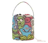 Yuiboo Yarn Bags All Saints' Day Happy Halloween Freak Monster Small Yarn Bag with Holes Needle Storage for Knitting Tool Crocheting Accessories