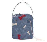 Yuiboo Yarn Storage Bag Cute Printfoot Bones Gray Small Crochet Bag with Holes Travel Bag for Crochet Tool Knitting Accessories