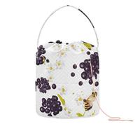 Yuiboo Yarn Storage Bag Sweet Berry Fruit White Yarn Holder Bag Portable Travel Storage for Crochet Tool Craft Storage