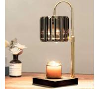 Yuichoy Candle Warmer Lamp with Timer, Dimmable Electric Candle Wamer Adjustable Height, Glass Modern Candles Melter Lamp, Black