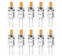 Yuiip 1.2W G4 LED Bulbs, Warm White 2700K, Non-Dimmable, 360° Beam Angle, No Flicker, 12V AC/DC, Halogen Replacement for 10-15W G4, Spot Bulb for Chandeliers & Lamps, Pack of 10