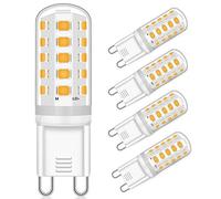 Yuiip G9 LED Bulb Dimmable, 340LM, 30W-50W Halogen Equivalent, No Flicker, G9 Capsule Light, 220-240V (5W 3000K, 4 Pack)