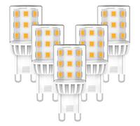 Yuiip G9 LED Bulbs 3W, 580LM, Non Dimmable, Equivalent to 30W-40W Halogen, Ceramic Base, Energy Saving G9 Capsule Bulbs, T4 Shape, 220-240V, Pack of 5 (3000K Warm White)