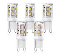 Yuiip G9 LED Light Bulb 2W, Equivalent to 20W/25W Halogen, 4000K Natural White, Non-Dimmable, 360° Beam Angle, G9 Capsule Base, Energy Efficient, AC 220-240V, 5-Pack