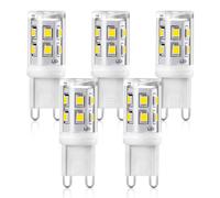 Yuiip G9 LED Light Bulb, 2W Warm White Light Bulbs, Equivalent to 20W/25W Halogen, CRI>85, Non-Dimmable, Non-Flicker, 360° Beam Angle, Energy Saving, AC 220-240V, for Home Lighting(5 Pack)