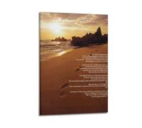YUIIWKIUFWZ Beach Footprints in The Sand Poster Decorative Painting Canvas Wall Posters And Art Picture Print Modern Family Bedroom Decor Posters 16x24inch(40x60cm)