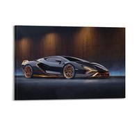 YUIIWKIUFWZ Cars Lamborghini Sian Black And Gold 5k Poster Decorative Painting Canvas Wall Posters And Art Picture Print Modern Family Bedroom Decor Posters 12x18inch(30x45cm)
