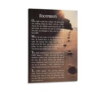 YUIIWKIUFWZ Footprints in The Sand Poem Poster (1) Poster Decorative Painting Canvas Wall Posters And Art Picture Print Modern Family Bedroom Decor Posters 08x12inch(20x30cm)