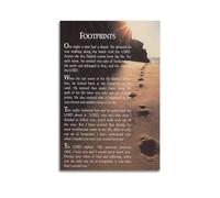 YUIIWKIUFWZ Footprints in The Sand Poem Poster (1) Poster Decorative Painting Canvas Wall Posters And Art Picture Print Modern Family Bedroom Decor Posters 08x12inch(20x30cm)