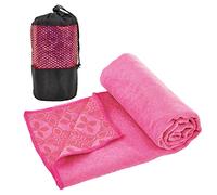 Yuilgdo Yoga Towels, Non Slip Hot Yoga Mat Towel with Grip Dots,Super-Absorbent Soft Microfiber Yoga Blanket for Pilates, Fitness and Workout 72inch x 24inch (Hot Pink)