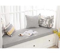 Yuing Bench Cushion Personalized Extra Long Swing 2/3/4 Seater Pad Large Sofa Cushion, Memory Foam Luxury Seat Pad for Outdoor Garden Patio Bench Indoor Bay window (Gray, 220x40cm)