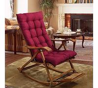Yuing Sun Lounger Cushion Non-Slip Thick Rocking Chair Padded Seat Cushion High Back Pad Long Reclining Headrest Chair Garden Indoor Outdoor 48x125x8cm Wine Red