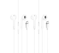 Yuio 2pcs USB C In Ear Headphones for iPhone 15/16,Samsung Galaxy S20 S21 S22 S23/Ultra Note 10/20 Goog Pixel, Type C Earphones Wired Earbuds with Microphone and Volume Control Hi-Fi Noise Cancelling
