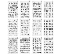 Yuio Letter Stencils, 12PCS Assorted Styles Symbols Alphabet Number Stencil Reusable Drawing Templates for DIY Craft Painting Journal Photo Album Scrapbook Diary