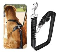YUIP 1 Pack Car Seat Belt for Pets, Adjustable Safety Heavy Duty elastic Leads Harness for Cars with Elastic Nylon Bungee Buffer, Seat Belt Dog Car Safety Harness Restraint (Black)
