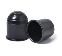 YUIP 2 pcs Tow Ball Cover Black, Universal 50mm Tow Bar Ball Cover Cap Towing Hitch Caravan Trailer, Cap Plastic Trailer Hitch Cover Perfect for Trailer Truck Caravan (Plastic)