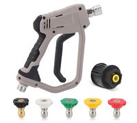 Yuirshion High Pressure Washer Gun with 5 Water Nozzle Tip, 4350 PSI Cleaner Gun, Car Wash Water Gun for Car Cleaning (M22 14MM Hose Connector for karcher K1-K7 Quick Connector)