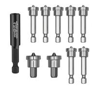 Yuiturt 10 Pcs Drywall Screws Depth Setter, PH2 Magnetic Positioning Screwdriver Bits, 1/4'' Hex Shank Positioning Screwdriver with 60mm Magnetic Extension, Plasterboard Screws, Locating Batch Bits