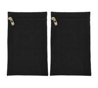 Yuiturt 2 Pack Sew-in Hidden Zipper Pocket for Jackets Sweatshirts Travel Accessories Canvas Cloth Black Rectangular Inner Pocket for Phone Wallet 21.5 * 15