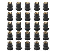 Yuiturt 25Pcs M5 nuts Rubber Well Nuts, 5mm Alloy Motorcycles Windshield Bolts, Wellnut Replacement Accessories, Fit for Motorcycles, Canoes, Kayaks Boat, Works on OEM or Aftermarket Windscreens
