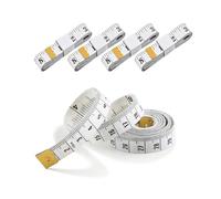 Yuiturt 5 Pcs Soft Retractable Fabric Tape Measure - 60inch/150cm, Body & Sewing Measurement for Arm, Chest, Waist (White)