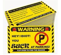 Yuiturt 50 Pcs Fake Parking Tickets, You Park Like an Idiot Stickers, Bad Parking Violation Cards with Multi Reasons, Hilarious Warning Stickers for Pranks and Jokes,Funny Adult Gifts