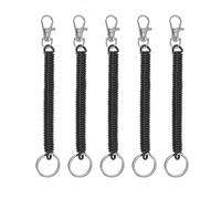 Yuiturt 5Pcs Stretchy Spiral Keyring with Clip for Men, Retractable Keychains with Metal Carabiner Clip for for Keys, Wallet, Phone, Backpack, Anti-lost Spiral Coil Spring Key Holder, Anti Pickpocket