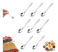 Yuiturt 8pcs 7.5cm×1.6cm Tiny Stainless Steel Spoons Set, 304 Steel Mini Condiment Spoon for Spice Jars/Honey, Cute Small Salt/Sugar Spoon