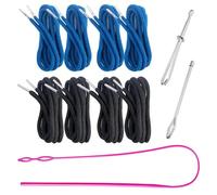 Yuiturt 8Pcs Drawstring Replacement Kit with Three Easy Threaders, Round Cotton Drawstring for Hoodies, Sweatpants, Sweaters, Encrypted Cotton Rope with Durable Metal Tips Drawstring