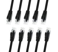 Yuiturt Cat6 Ethernet Cable 10Gbps 0.3m, High-Speed Shielded LAN Network Cord 10-Pack with RJ45 Connectors, Short Cat6 Patch Cables for Router Modem PC TV Gaming（black