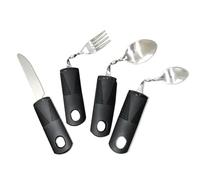 Yuiturt Easy Grip Cutlery Set of 4 Disability Aids, Bendable Cutlery for Arthritic Disabled Hands, Disability Cutlery for Adults, Knife Fork Spoon for Parkinsons, Elderly, and Mobility Impairments