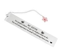 Yuiturt My Sister Bookmark, Metal Book Mark to Sister, Gifts for Sister' Birthday, Christmas Presents, Bookmarker, Page Marker, Warm Memory Marker, You Will Always Have Me, I Will Always Have You