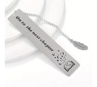 Yuiturt Stainless Steel Bookmark, On to the Next Chapter Metal Book Mark with Chain for Book Lovers Page Markers Reader Friends Bookworms Bookish Increasing Reading Interest, Book Club Graduation Gift
