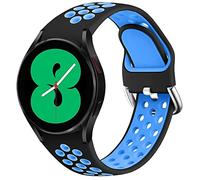 YuiYuKa 20mm Compatible with Samsung Galaxy Watch 7 6 5 4 Strap 40mm 44mm,Soft Silicone Breathable Sport Strap Replacement Band for Galaxy Watch FE / 6 Classic / 4 Classic / 5 Pro Women Men,black blue