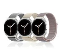 YuiYuKa 3 Pack Nylon Straps for Galaxy Watch 8 40mm 44mm/8 Classic 46mm,Breathable Soft Fabric Sport Loop Adjustable Wristband Strap for Galaxy Watch 8 Classic 46mm Men Women