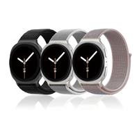 YuiYuKa 3 Pack Nylon Straps for Galaxy Watch 8 40mm 44mm/8 Classic 46mm,Breathable Soft Fabric Sport Loop Adjustable Wristband Strap for Galaxy Watch 8 Classic 46mm Men Women