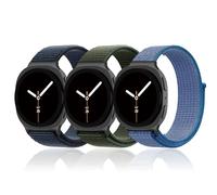 YuiYuKa 3 Pack Nylon Straps for Galaxy Watch 8 40mm 44mm/8 Classic 46mm,Breathable Soft Fabric Sport Loop Adjustable Wristband Strap for Galaxy Watch 8 Classic 46mm Men Women