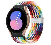 YuiYuKa Braided Solo Loop Strap for Samsung Galaxy Watch 5 40mm 44mm/5Pro 45mm/Galaxy Watch 4 40mm 44mm/4 Classic 42mm 46mm/Watch 3 41mm/Active 2,Adjustable Nylon WristBand Elastic Strap 20mm,pride