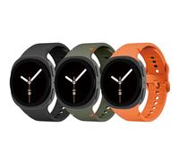 YuiYuKa Sport Bands Compatible for Samsung Galaxy Watch 8 Band 40mm 44mm/ 8 Classic 46mm,3 Pack No Gap Soft Silicone Strap Waterproof Wristband for Galaxy Watch 8 Classic Band 46mm for Men Women