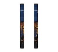 yujhopp Venice Night Print Refrigerator Handle Covers, Washable Kitchen Appliances Gloves for Microwave Dishwasher Fridge Door Cloth Protector Covers (2-Pack)