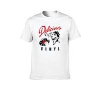 YUJIAN FLOSS Delicious Vinyl Hip Hop Rap Music Label Casual Round Neck T Shirt White XXL