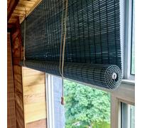 YUJIANHUAA 95% Blackout Bamboo Blinds Outdoor Roll Up Shades Roman Blind,UV Protection Privacy,for Kitchen Patio Living Room Garden,Easy to Install (160cm x 200cm)